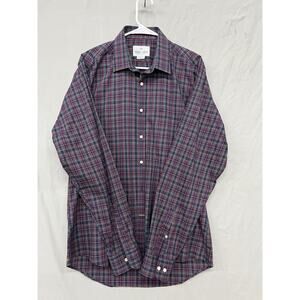 Hugh & Crye Shirt Mens LT Large Tall Athletic Fit Button Up Blue Long Sleeve 73